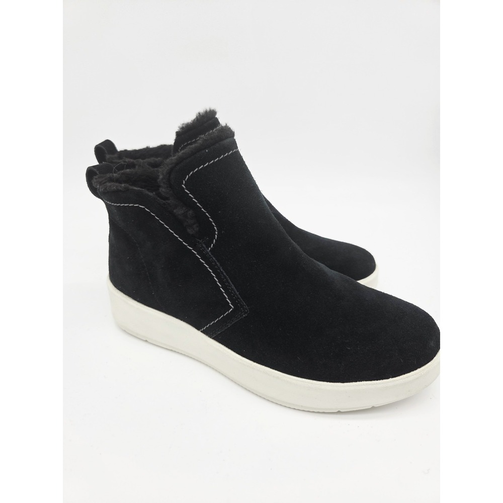 Clarks Women's Layton Star Ankle Boot Booties Black Size 7.5 M Faux Fur